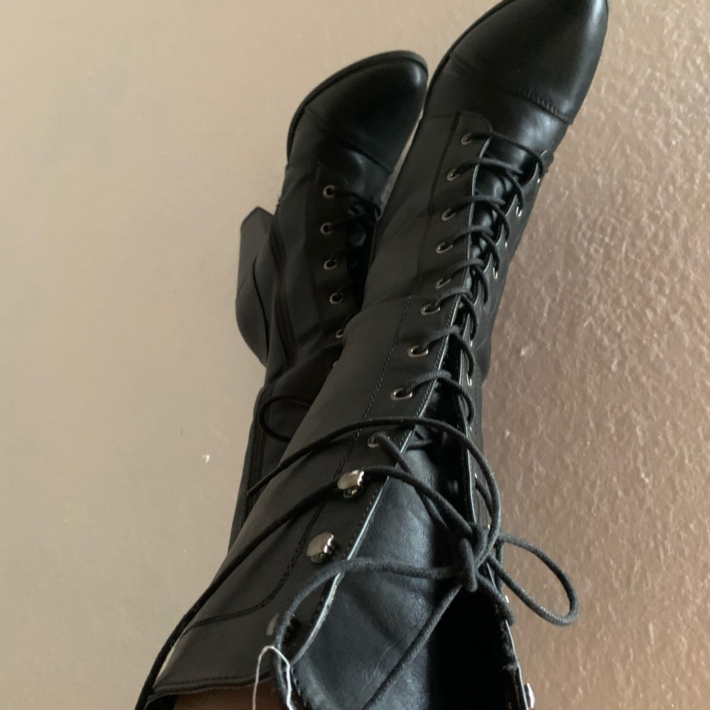 Faux leather boots